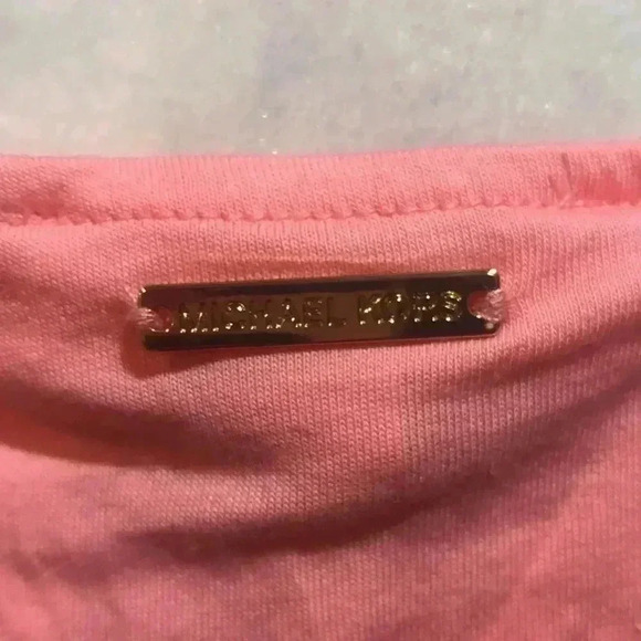 NWT Michael Michael Kors Blush Eyelet Shoulder Crop Top w/Wide Elastic Band XS - Picture 5 of 8